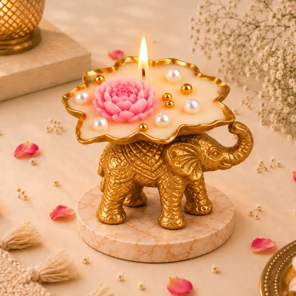 Elephant Urli Jasmine Scented Soy Wax Candle