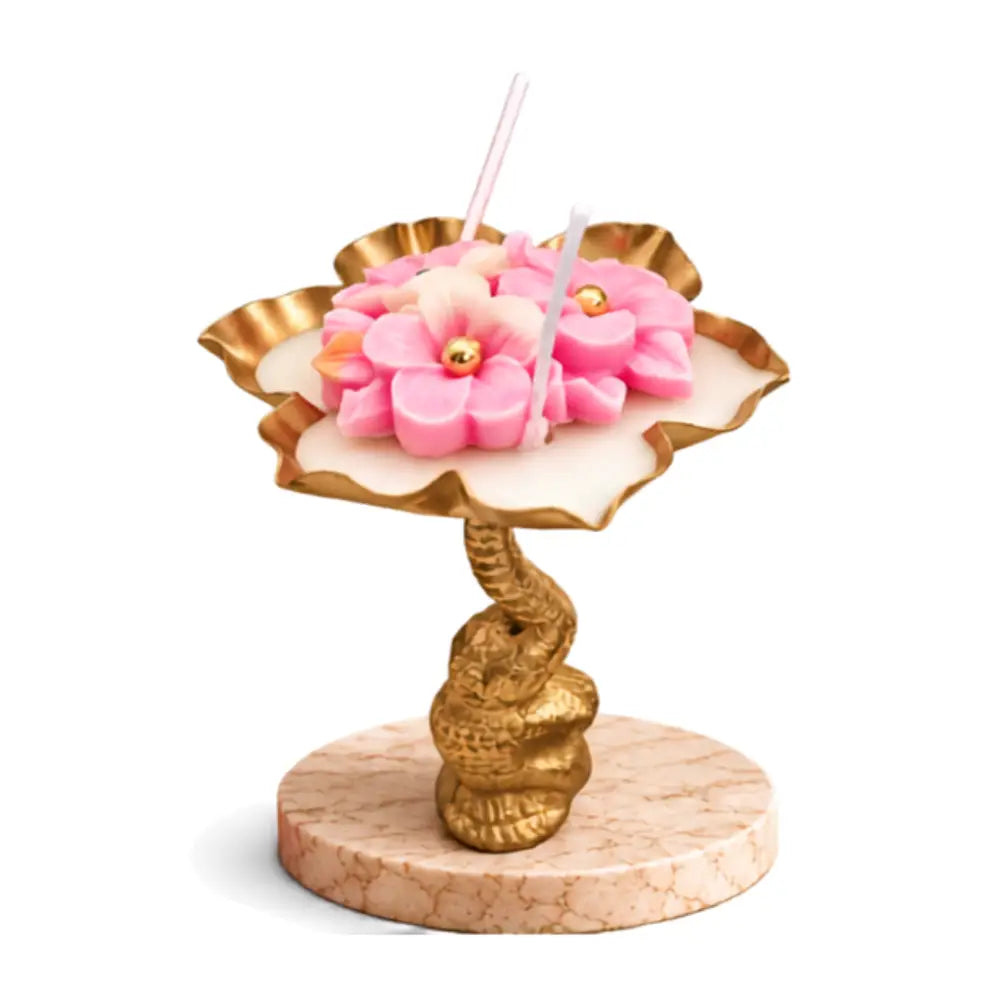 Floral Elephant Urli Candle