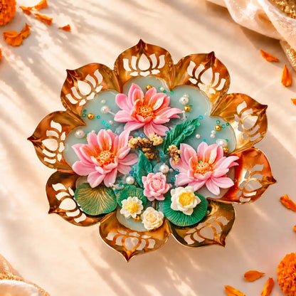 Blushing Lotus Garden Elephant Urli Candle