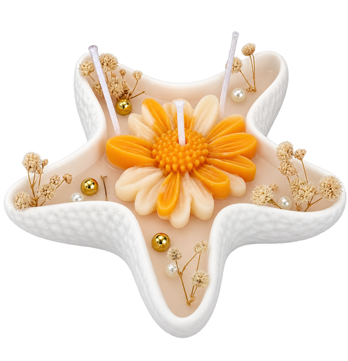 Star Floral Decorative Candle