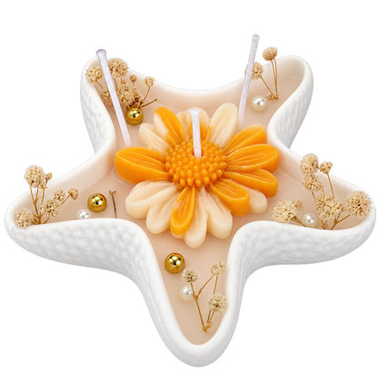Star Floral Decorative Candle