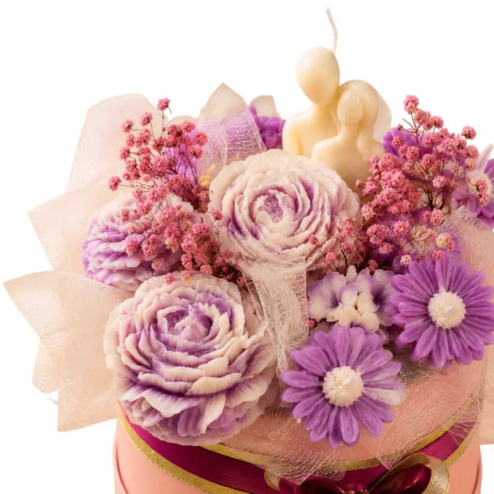 Rose & Jasmine Scented Flower Candles Box