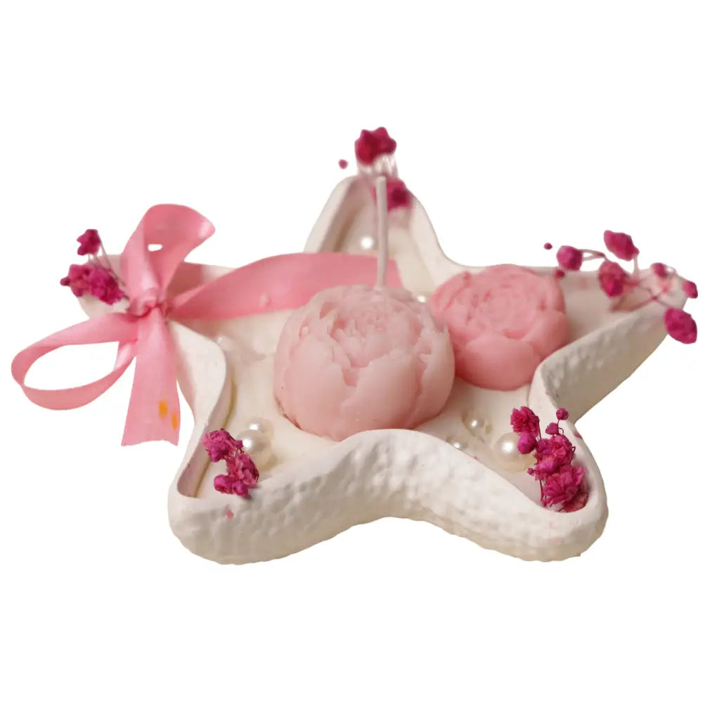 Luxury Star-Shaped Floral Decorative Candle
