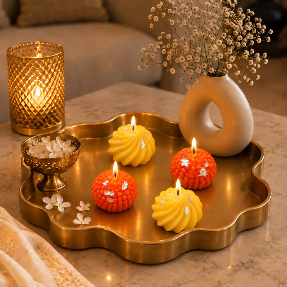 Laddu Modak Candles - Set of 4