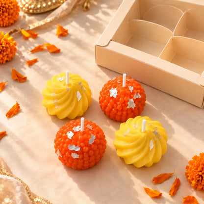 Laddu Modak Candles - Set of 4