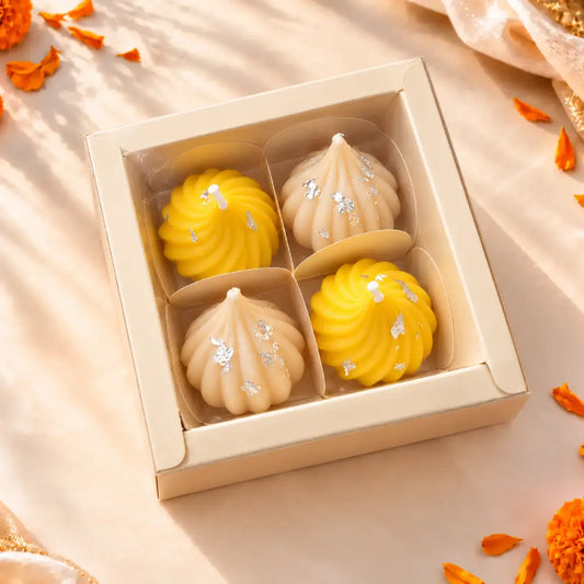 Modak Mithai Candles Box - Set of 4