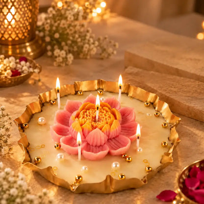 Lotus Garden Jasmine Urli Candle