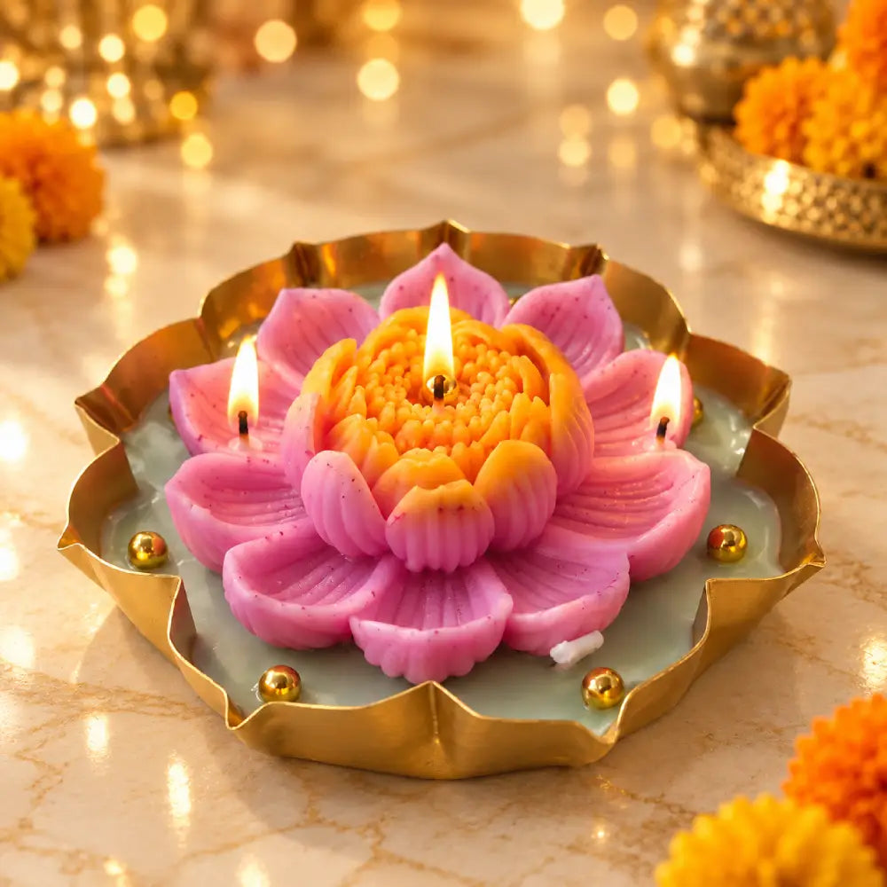 Lotus Bloom Urli Candle
