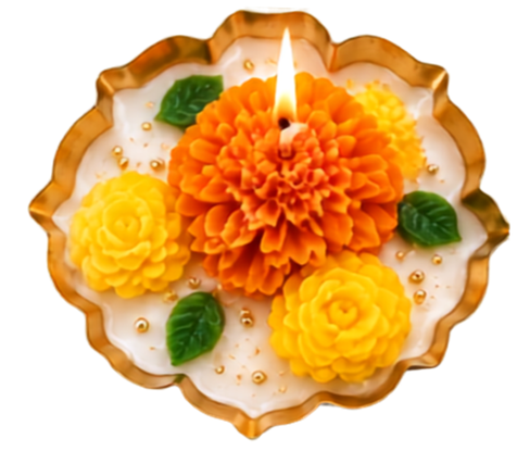 Marigold Petals Urli Candle