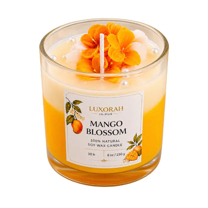 Mango Blossom Soy Wax Scented Glass Jar Candle
