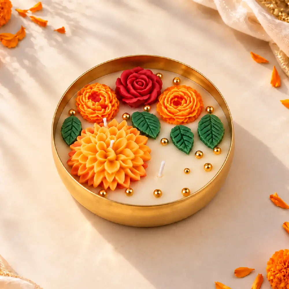 Marigold Garden Glow Vanilla Soy Wax Urli Candle