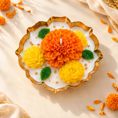 Marigold Petals Urli Candle