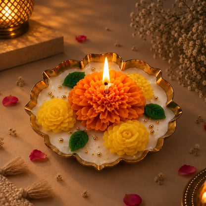 Marigold Petals Urli Candle