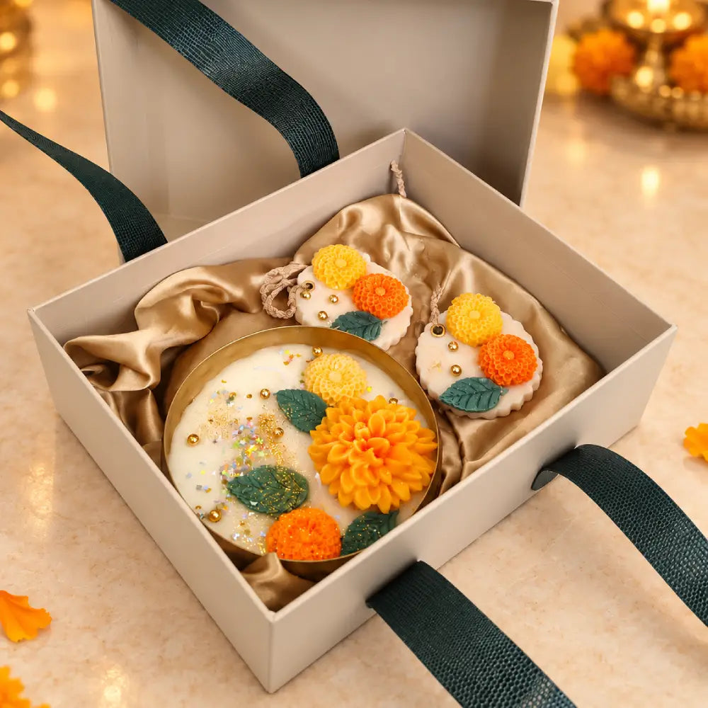 Marigold Glow Urli Candle