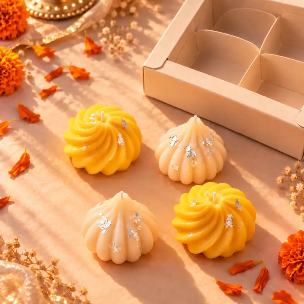 Modak Mithai Candles Box - Set of 4