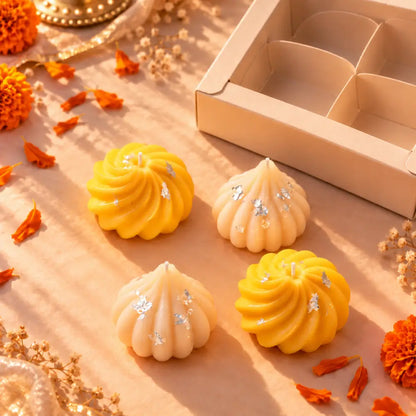 Modak Mithai Candles Box - Set of 4