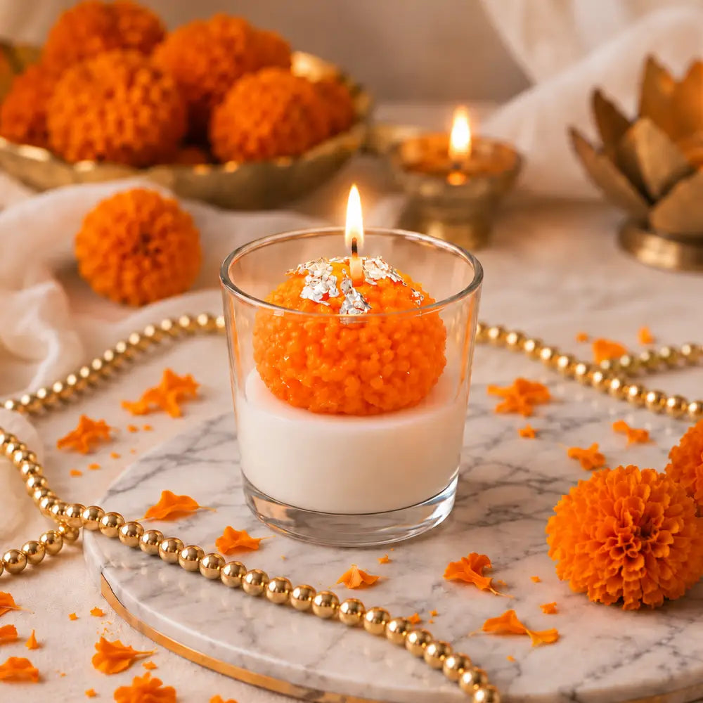 Motichoor Delight Glass Candle