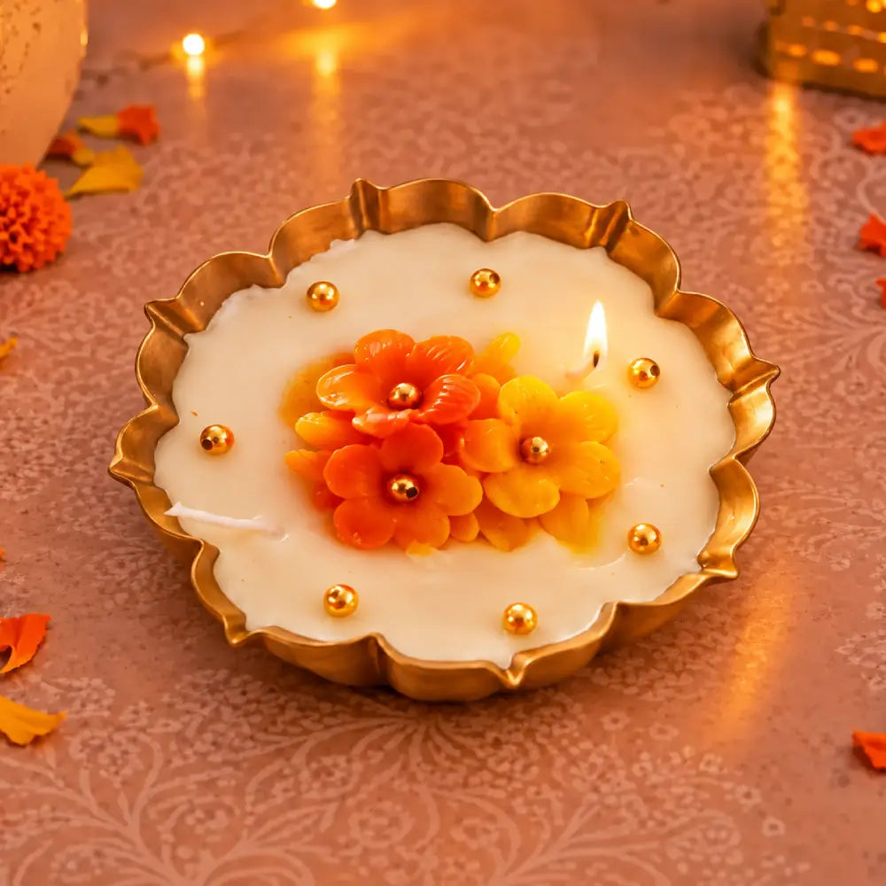 Golden Bloom Urli Candle