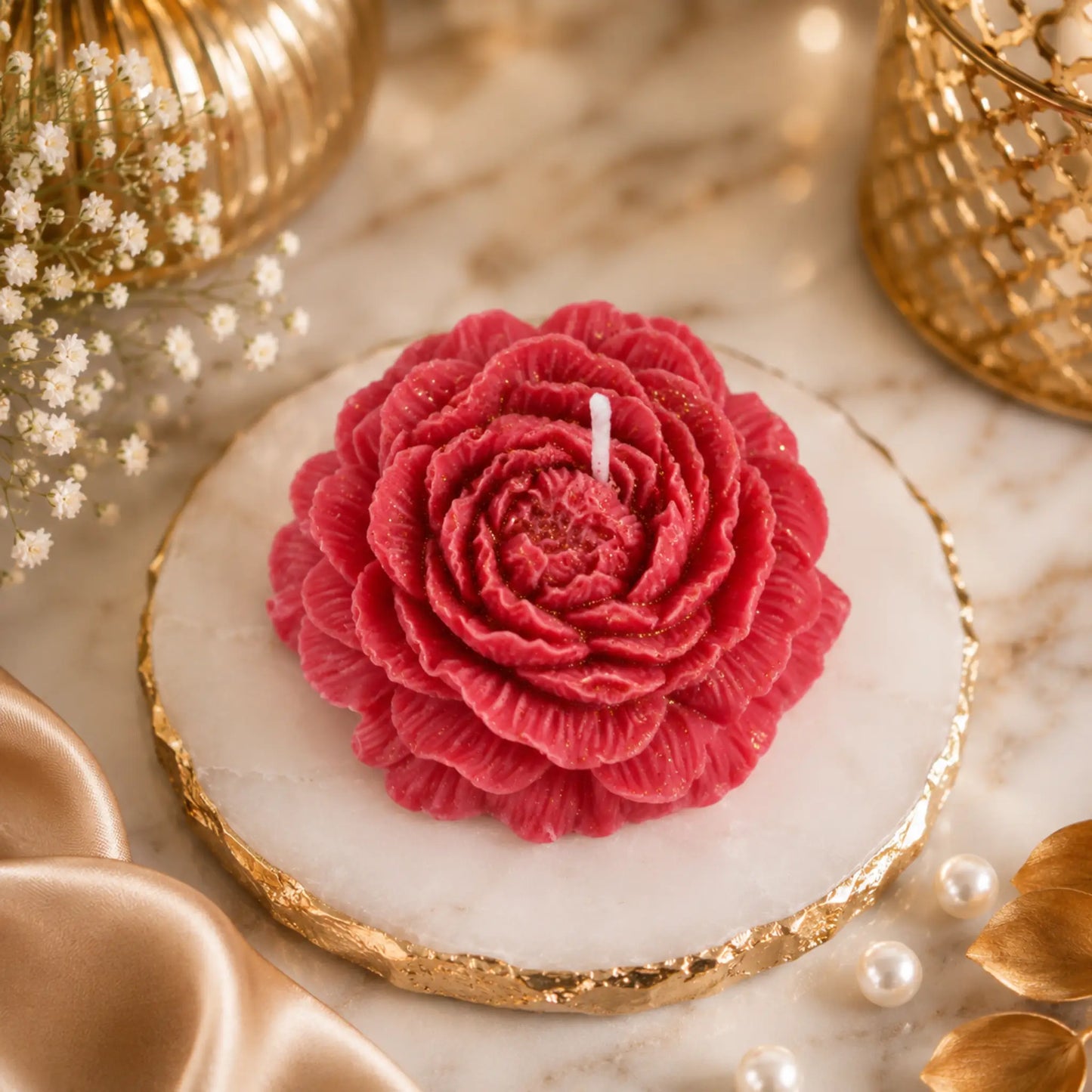 Handcrafted Rose Flower Candle