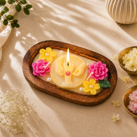 Handmade Floral Candle for Rakhi