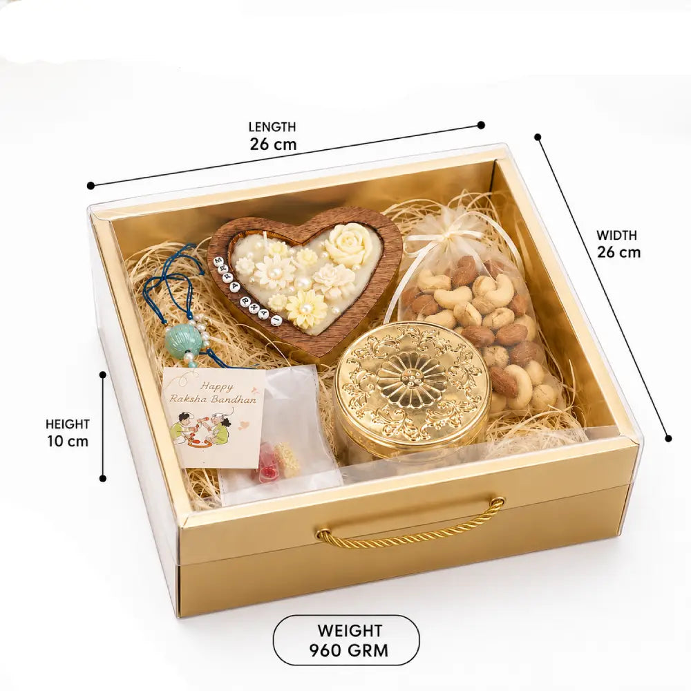Jasmine Scented Heart Candle Rakhi Gift Hamper