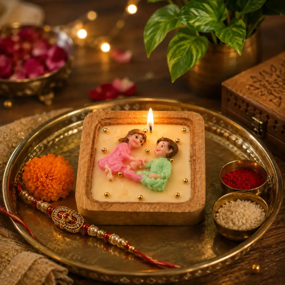 Handmade Decorative Candle for Raksha Bandhan
