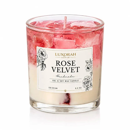 Rose Velvet Gel & Soy Wax Rose Scented Candle