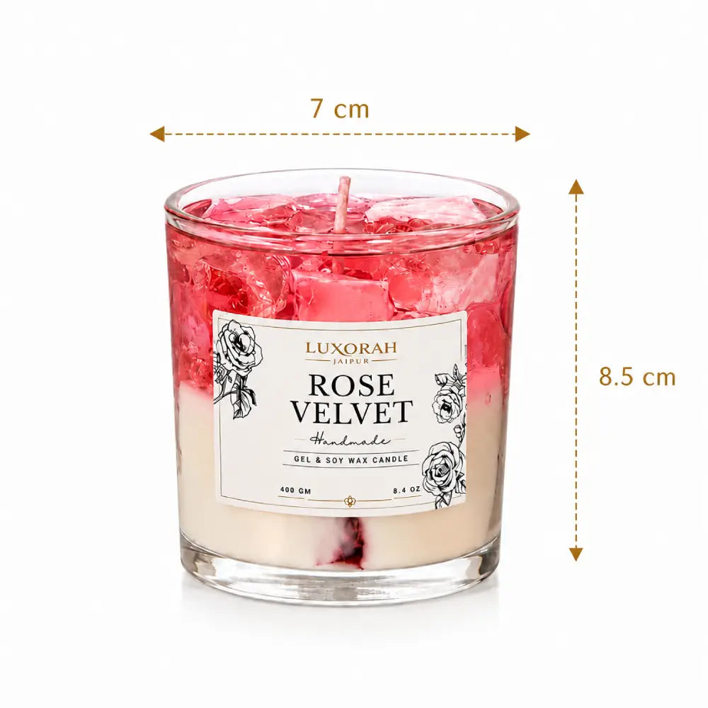 Rose Velvet Gel & Soy Wax Rose Scented Candle