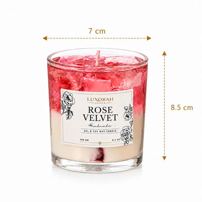 Rose Velvet Gel & Soy Wax Rose Scented Candle