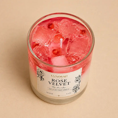 Rose Velvet Gel & Soy Wax Rose Scented Candle