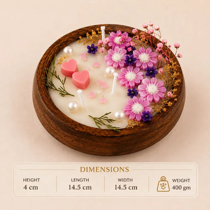 Jasmine Scented Wooden Bowl Candle