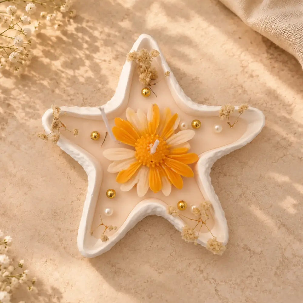 Star Floral Decorative Candle