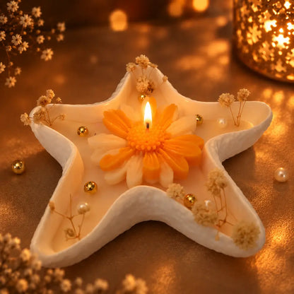 Star Floral Decorative Candle