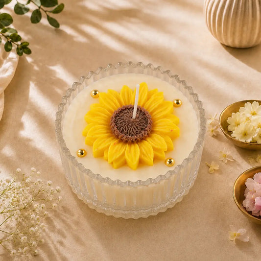 Handmade Sunflower Candle