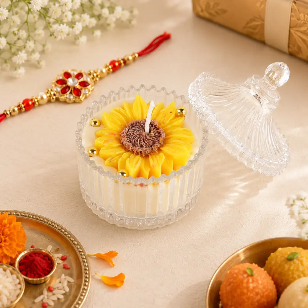 Handmade Sunflower Candle