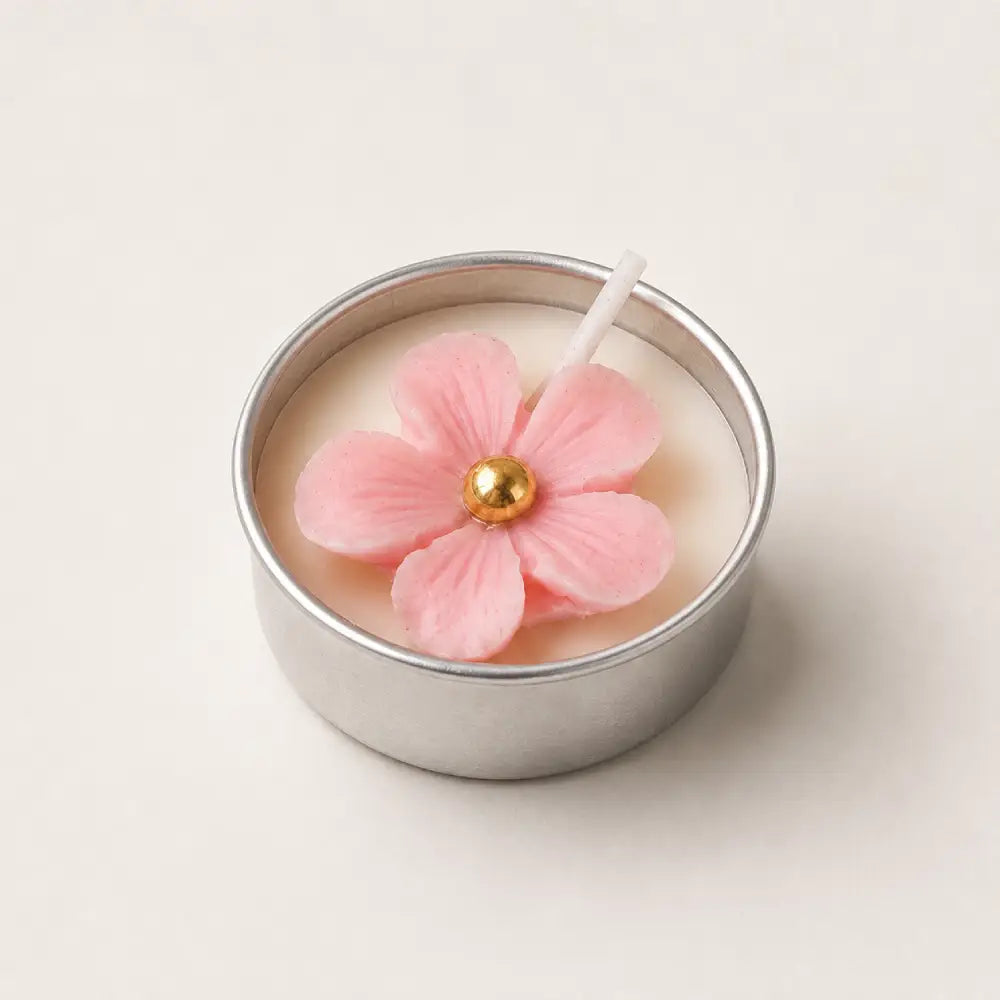 Pink Floral Tealight Candle Gift Box Set of 8