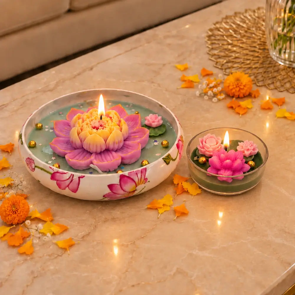 Printed Urli Soy Wax Candle Hamper