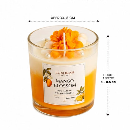 Mango Blossom Soy Wax Scented Glass Jar Candle