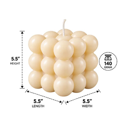Bubble Cube Rose Scented Soy Wax Candle