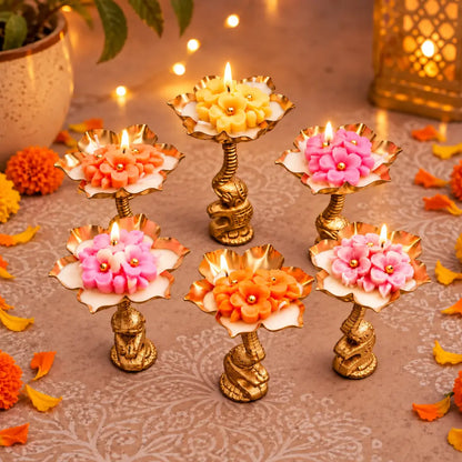 Floral Elephant Urli Candle