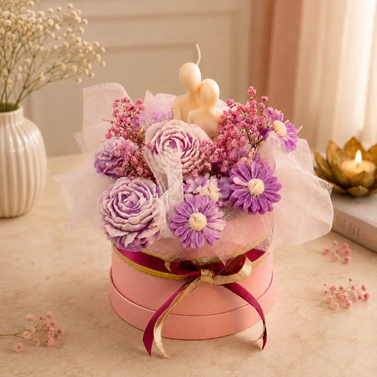 Rose & Jasmine Scented Flower Candles Box