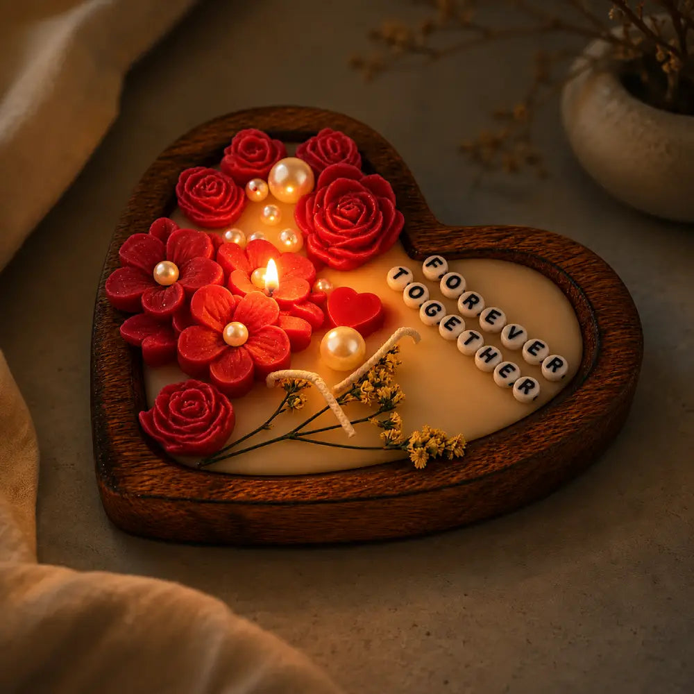 Jasmine Scented Heart Shaped Soy Wax Candle