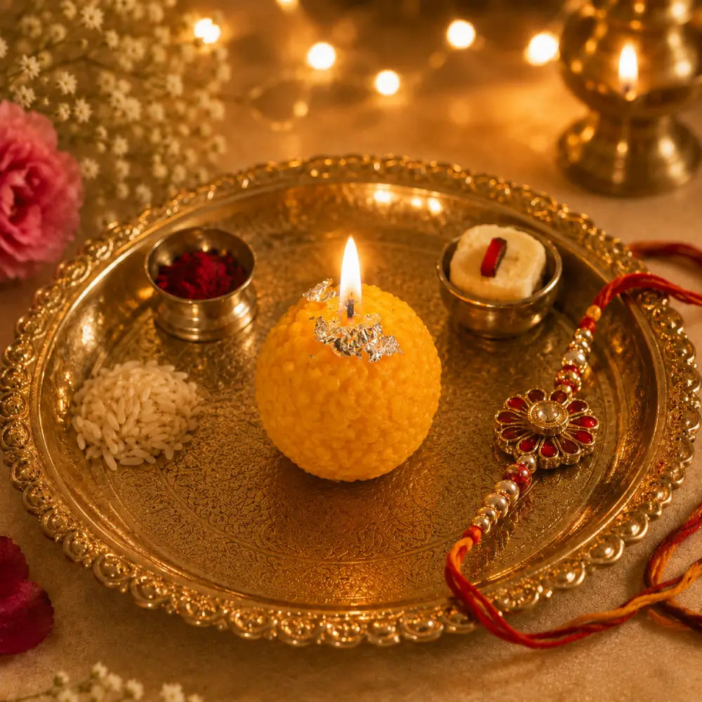 Motichoor Laddu Candle – Festive & Decorative Gifting
