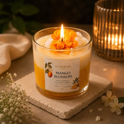 Mango Blossom Soy Wax Scented Glass Jar Candle