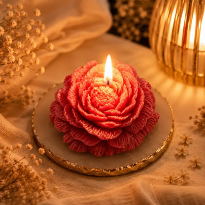 Red Rose Soy Wax Decorative Candle | Set of 6