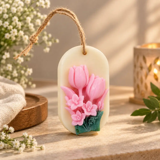 Pink Tulip  Rose Scented Bloom Wax Sachet
