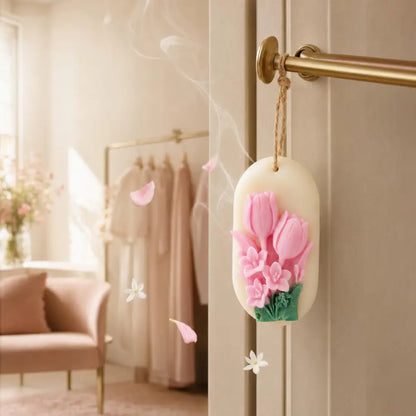 Pink Tulip  Rose Scented Bloom Wax Sachet